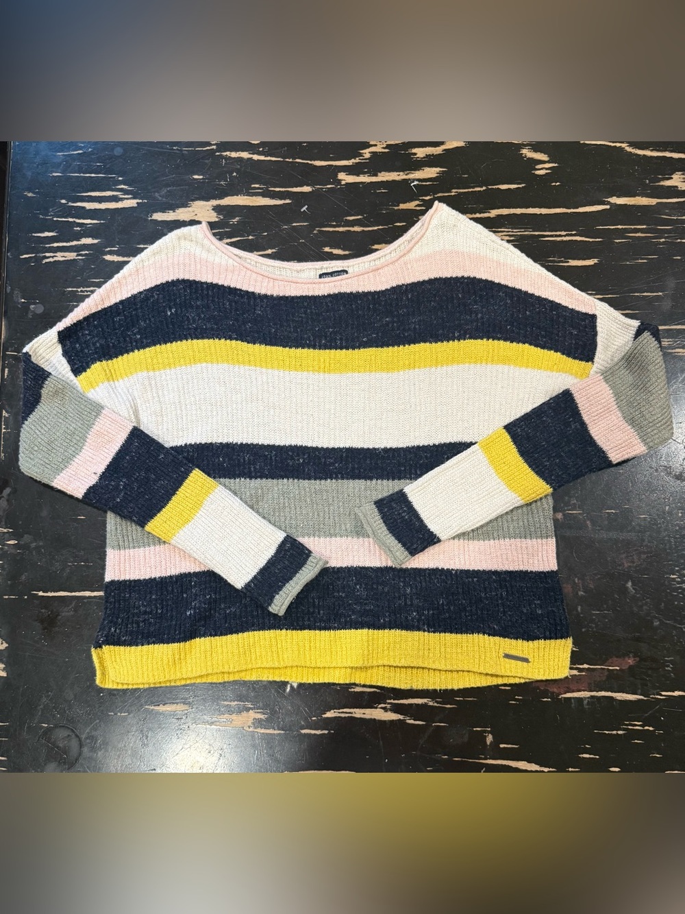 A&F 2012 Striped Boatneck Womens Striped 100% Cotton Sweater Nautical Prep S